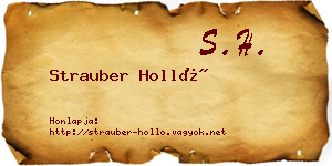 Strauber Holló névjegykártya